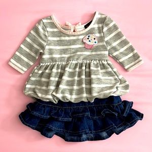 INFANT GIRLS SKIRT SET : SIZE 3-6 MONTHS